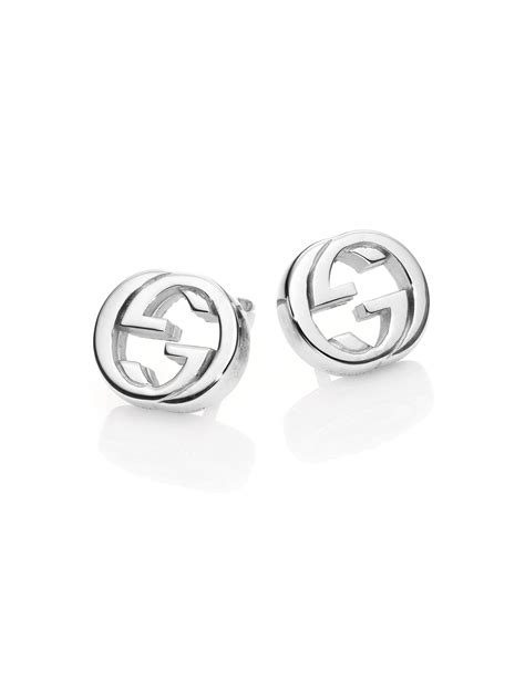 gucci studs silver|Gucci silver earrings for women.